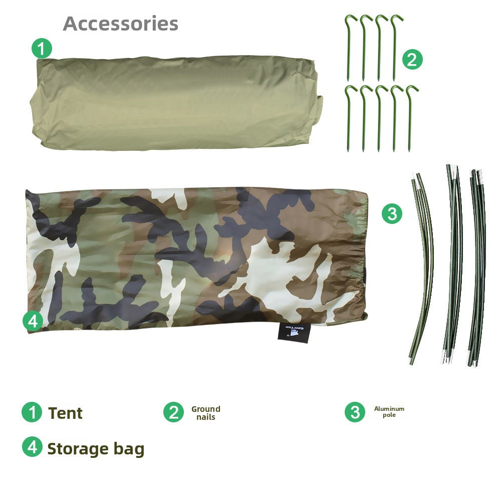 Thickened Single Tent Outdoor Camouflage Tunnel Tent Mountaineering Camping Windproof Portable Waterproof Camping Tent