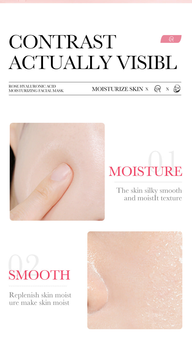 Rose Mask BIOAOUA Hyaluronic Acid Hydrating Moisturizing Softening Boxed Cross-Border Wholesale