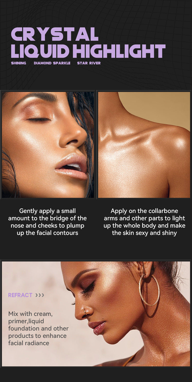 SHELOVES Highlight Liquid Contour Shadow Nose Shadow Diamond Brightening Liquid Face Body Highlight