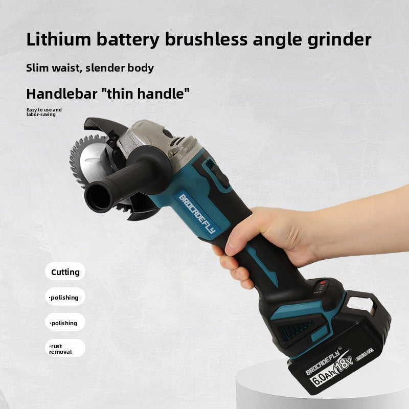 Multifunctional Lithium Battery Brushless Electric Angle Grinder Polisher Cutting Machine Rechargeable Durable Grinding Machine Electric