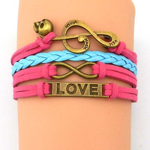 Vintage Anchor Multi-layer Braided Bracelet Owl Cross Bracelet Men's Layered Handmade Braided Leather Bracelet