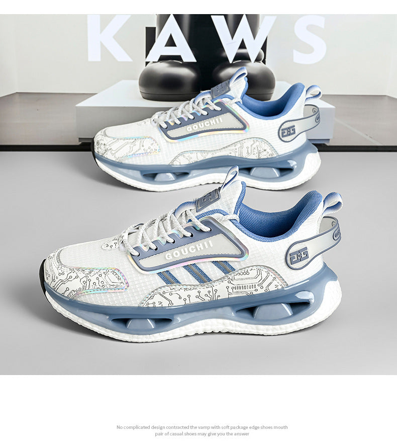 Autumn Hot-Selling Popcorn Rubber Non-Slip Wear-Resistant Sports Running Shoes Mesh Breathable Couple Trendy Casual Shoes