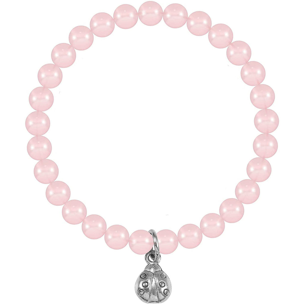 Women's Tianhe Stone Ladybug Bracelet6mm Beaded Pink Quartz Lapis Lazuli Jewelry Bracelet Purple Agate Seven-Star Ladybug Bracelet