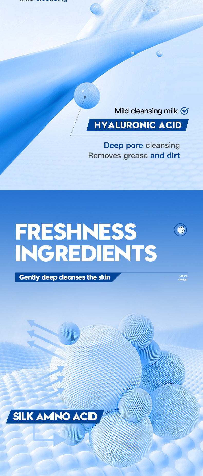 Men's Amino Acid Refreshing Cleanser SADOER Cleansing facial cleanser cross-border foreign trade wholesale