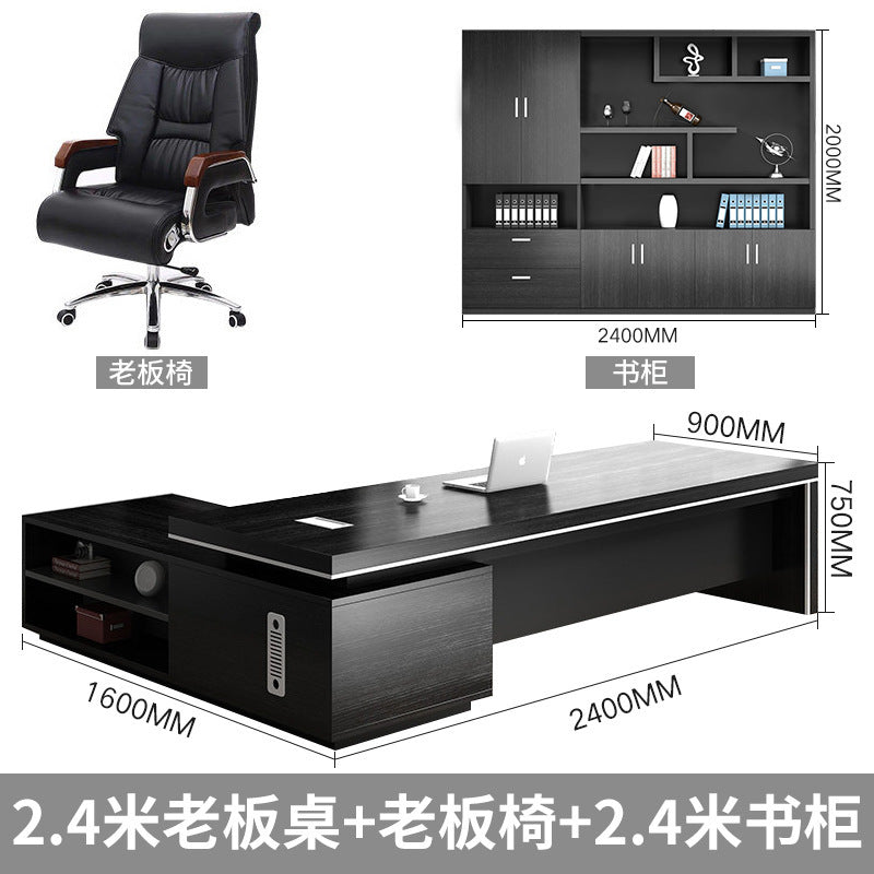 Simple Modern Boss Office Desk and Chair Set New Chinese Style Executive Desk President Desk Manager Desk Office Furniture