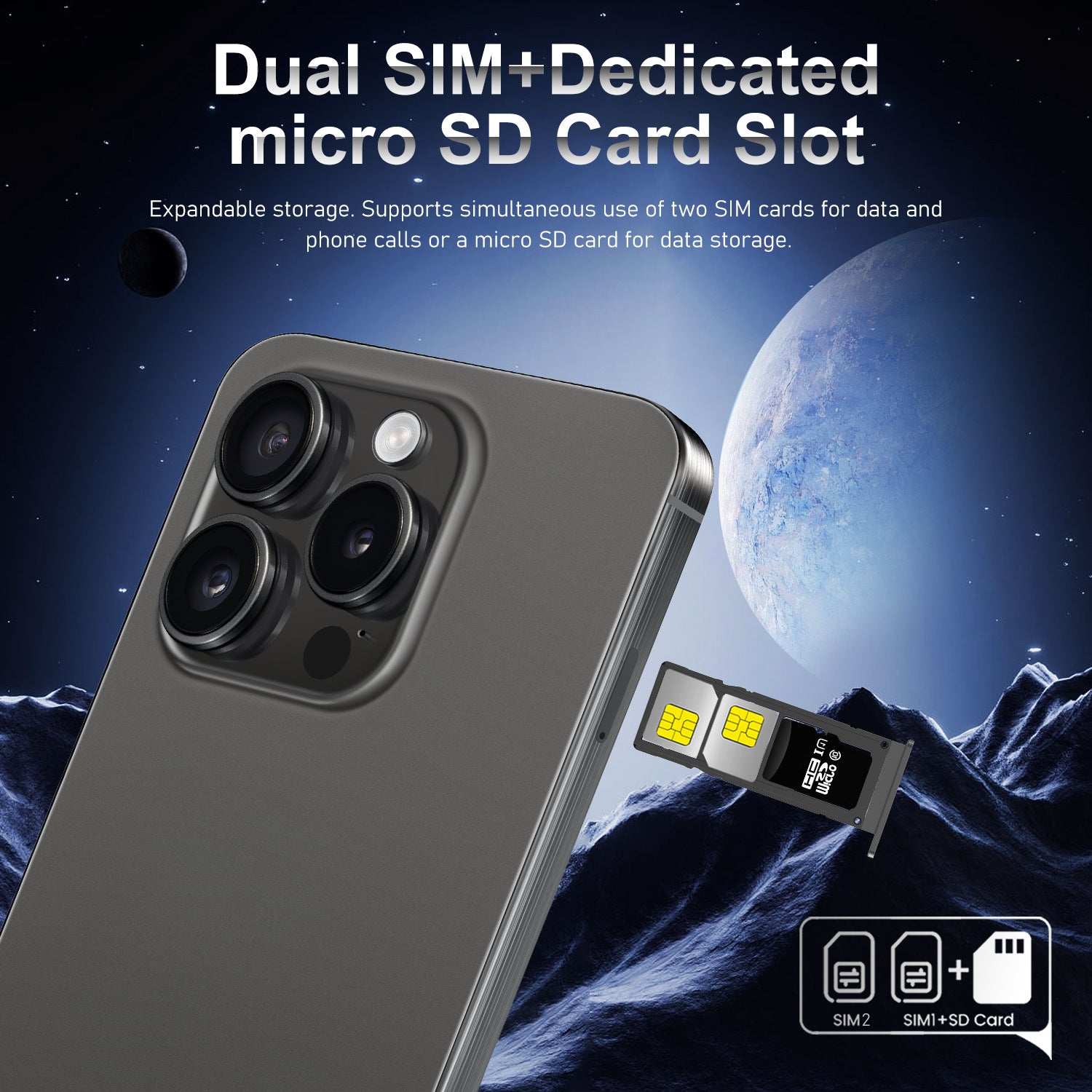 Specially designed for mobile phones i15 ProMax Smartphone7.3Large Screen16+1T Android4G Mobile Phone Yes