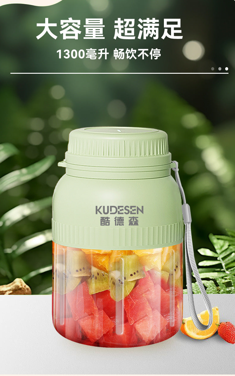 Portable Juicer32Blade Knife1300ml Juicing Bucket Multi-Functional Ice Crushing Large Capacity Household Juicing Cup