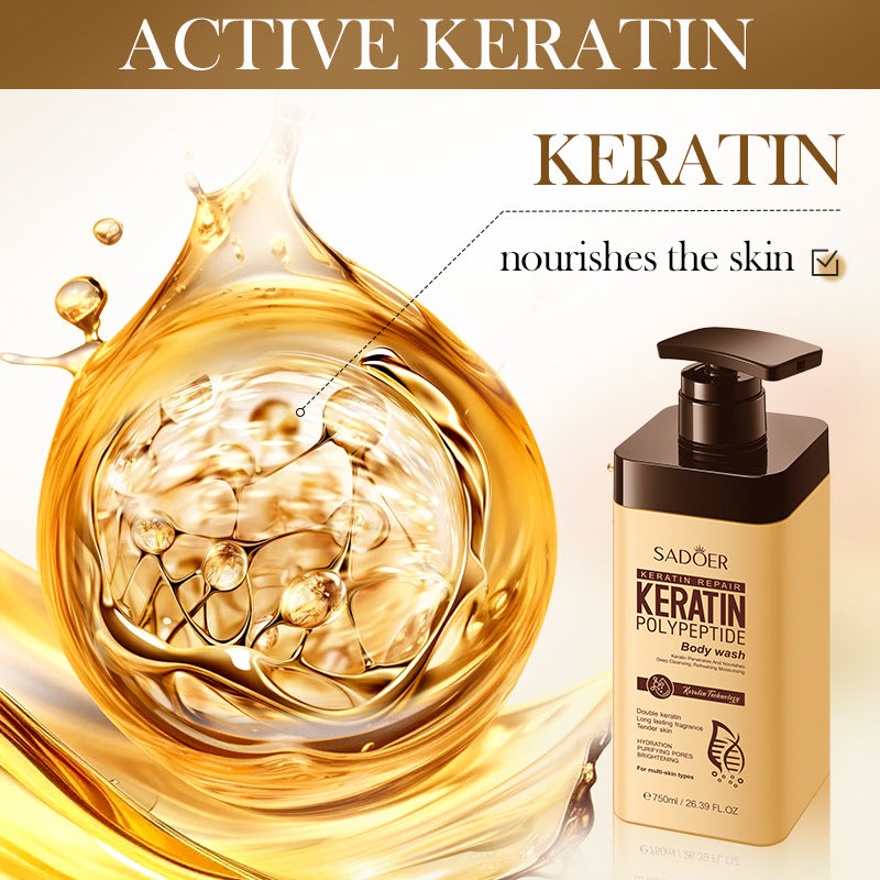 Keratin Peptide Rejuvenating Shower Gel SADOER Moisturizing and cleansing body wash cross-border wholesale