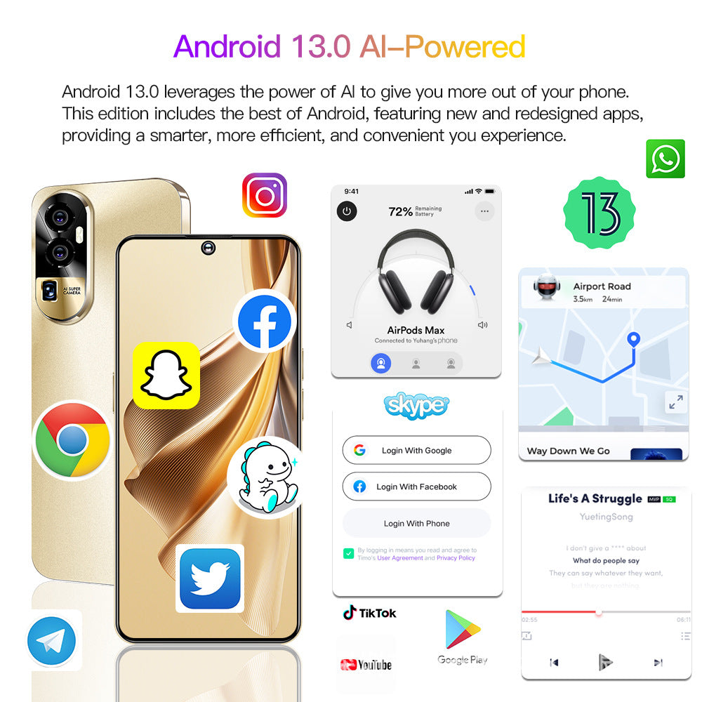 New Reno10pro(2+16G)7.3Inch5G All-in-One Hot-Selling Smartphone Factory
