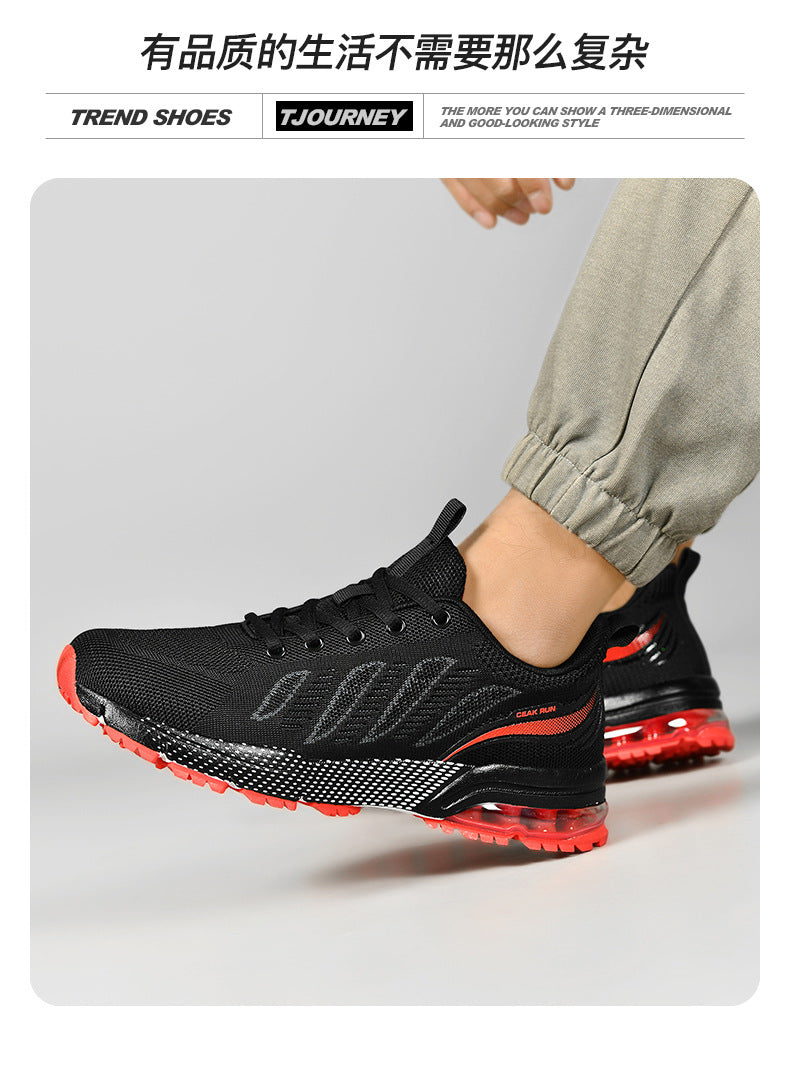 Casual sports men's shoes for teenagers, breathable fly-knit mesh shoes2025Summer Large Size Versatile Cushioned Shock Absorption Running Shoes