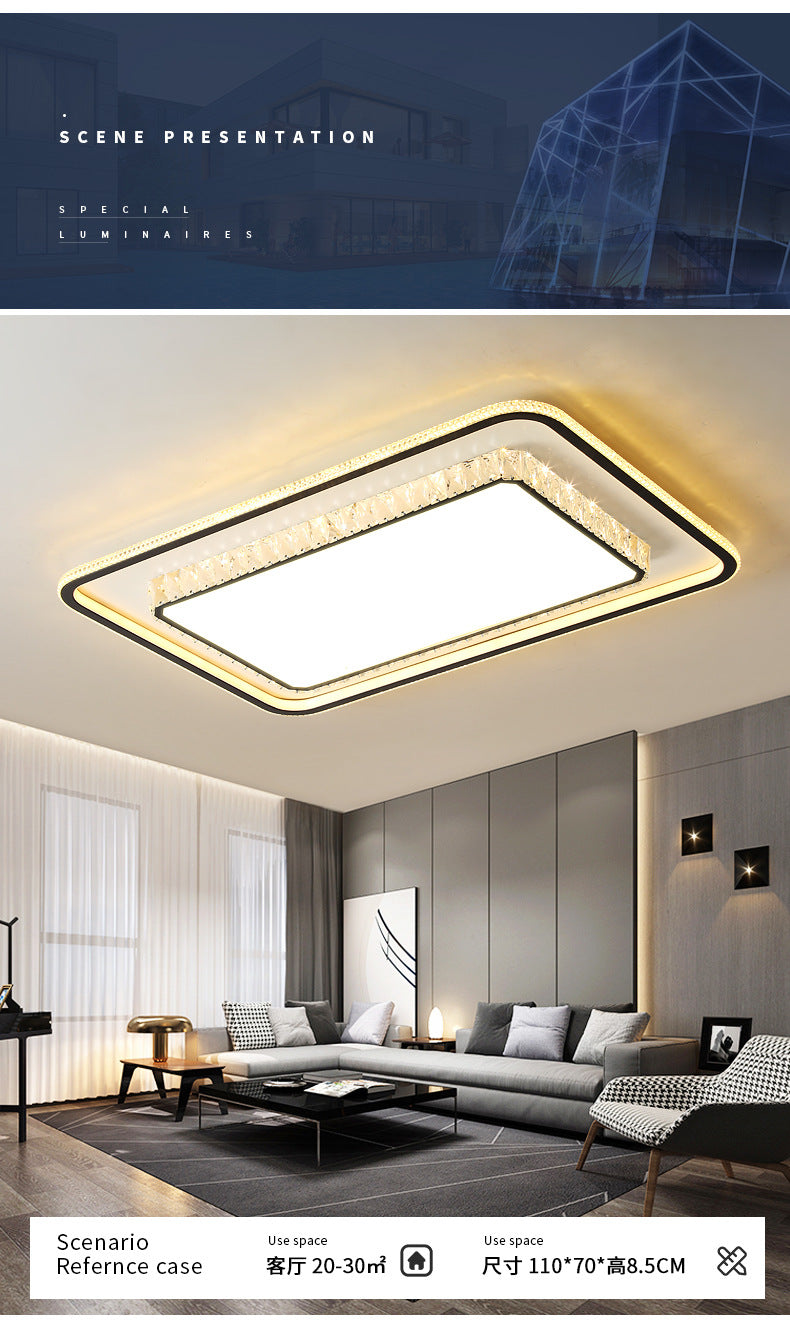 Wholesale Large Living Room Lamp2025New Year's Light Luxury Crystal led Ceiling lamp simple modern elegant bedroom lighting fixture