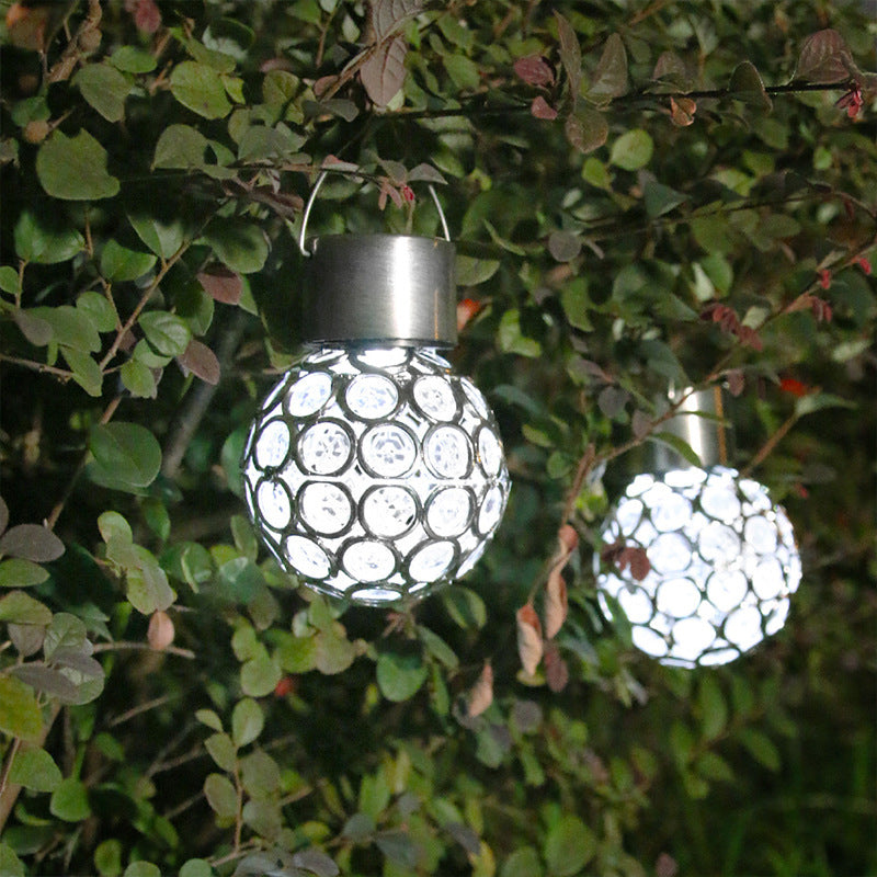Solar Hanging Light Garden Garden Light Outdoor Waterproof LED Small Pendant Light with Light Control Hollow Lawn Villa Decorative Lamp