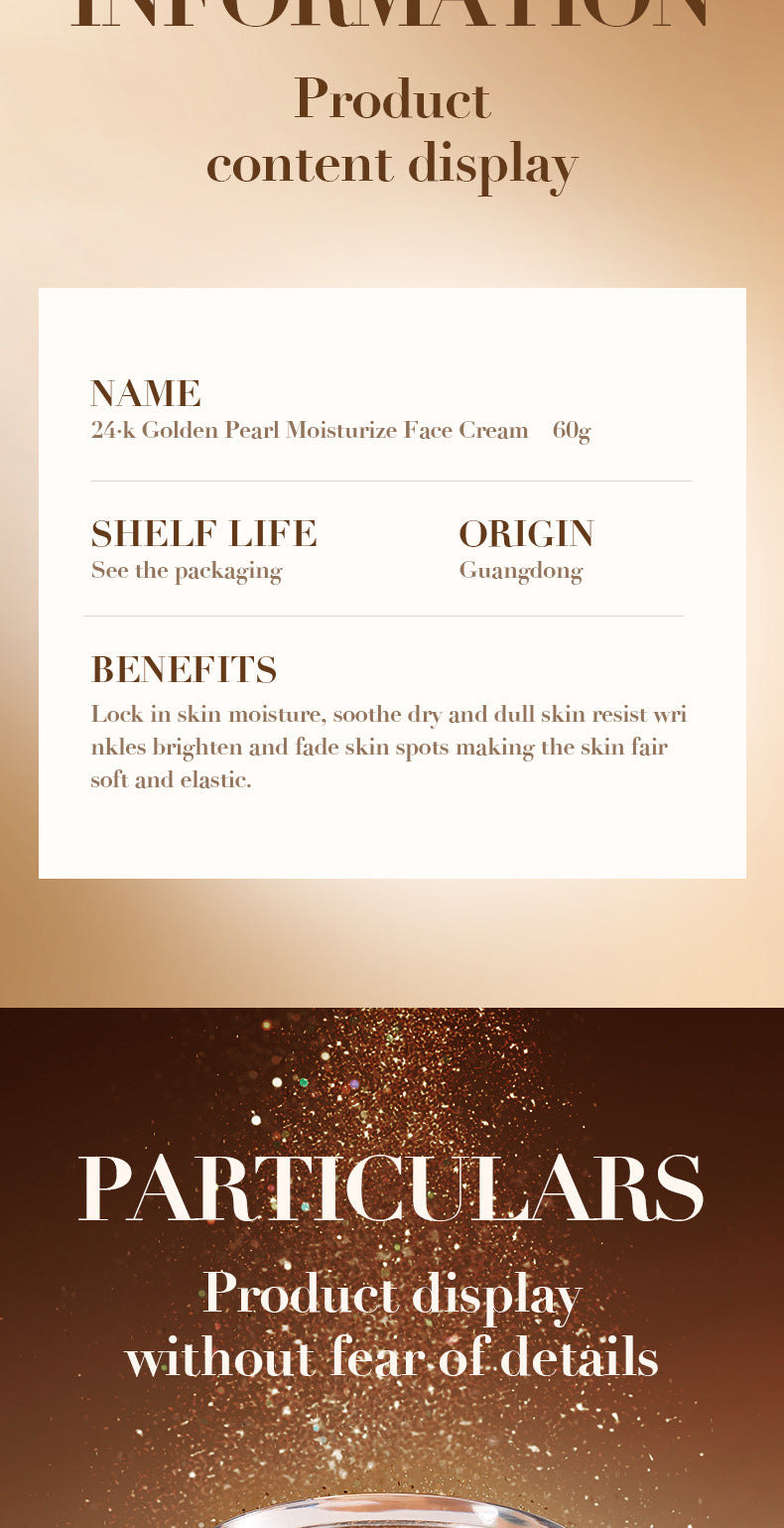 24K Gold Collagen Pearl Cream60g SADOER Hydrating and Moisturizing Face Cream Cross-Border Wholesale