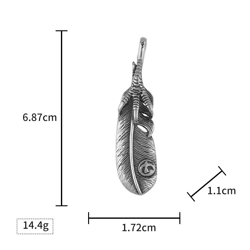 European and American Retro Men's Stainless Steel Pendant Trendy Men's Domineering Steel Pendant Takao Goro Big Claw Pendant