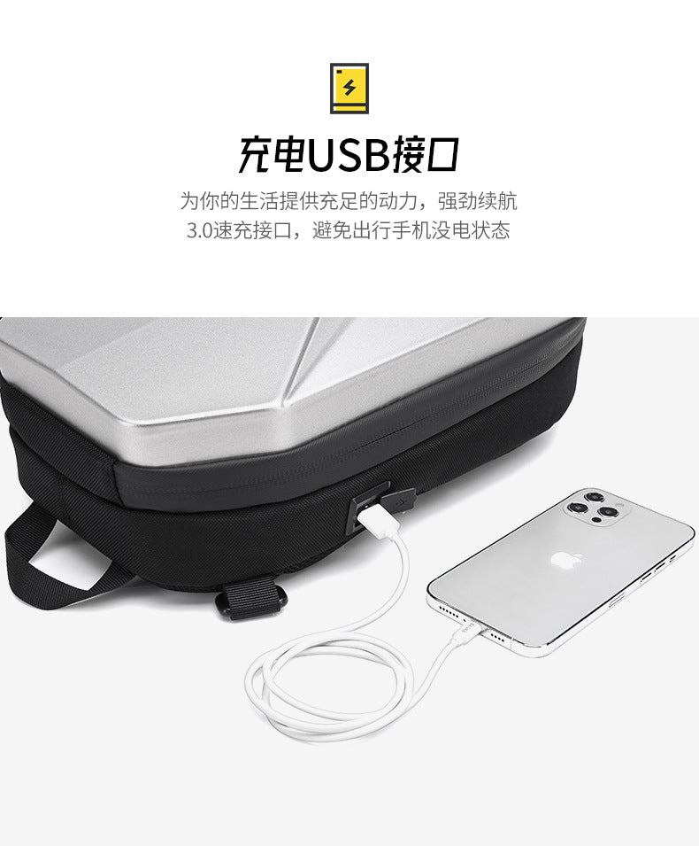 ozuko Functional trendy men's chest bag PC Hard Shell Waterproof Multifunctional Crossbody Bag Shoulder Outing Sports Men's Bag