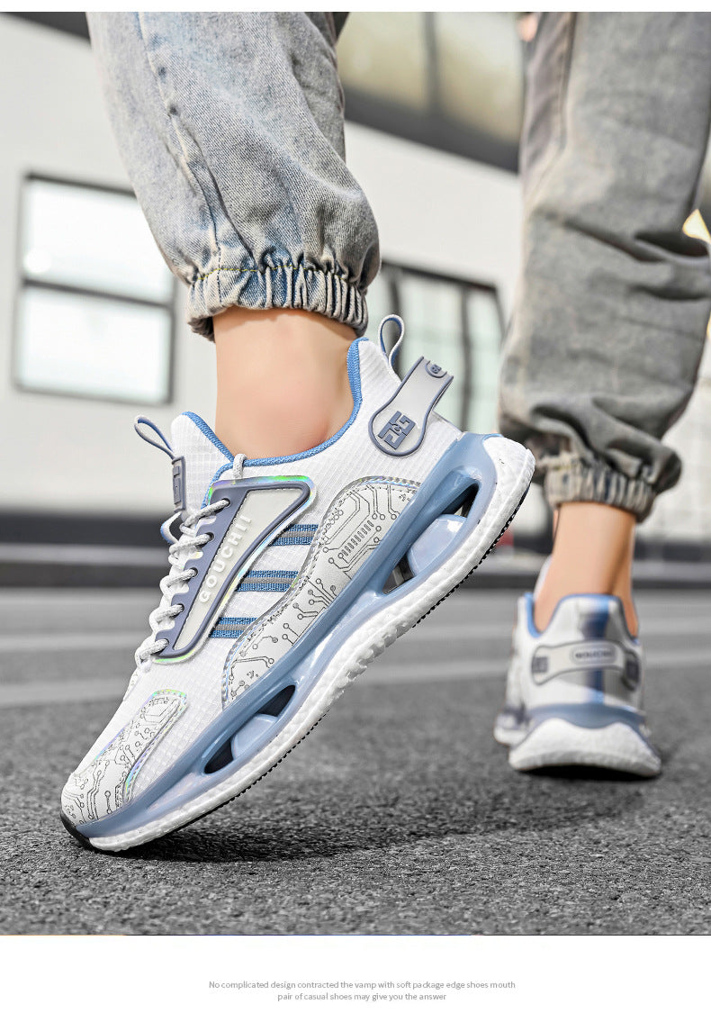 Autumn Hot-Selling Popcorn Rubber Non-Slip Wear-Resistant Sports Running Shoes Mesh Breathable Couple Trendy Casual Shoes