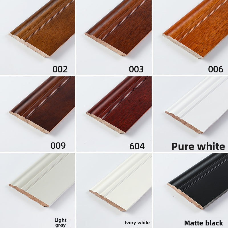Solid wood skirting board, Fanlongnian Villa, Xunmu painted baseboard, wooden Chinese-style wood grain10cm Solid wood skirting board