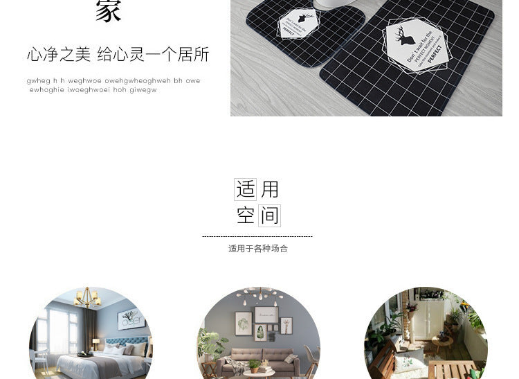 Coral Fleece Toilet Three-Piece Set Bathroom Mat Flannel Water Absorption Non-Slip Foot Mat Manufacturer Label