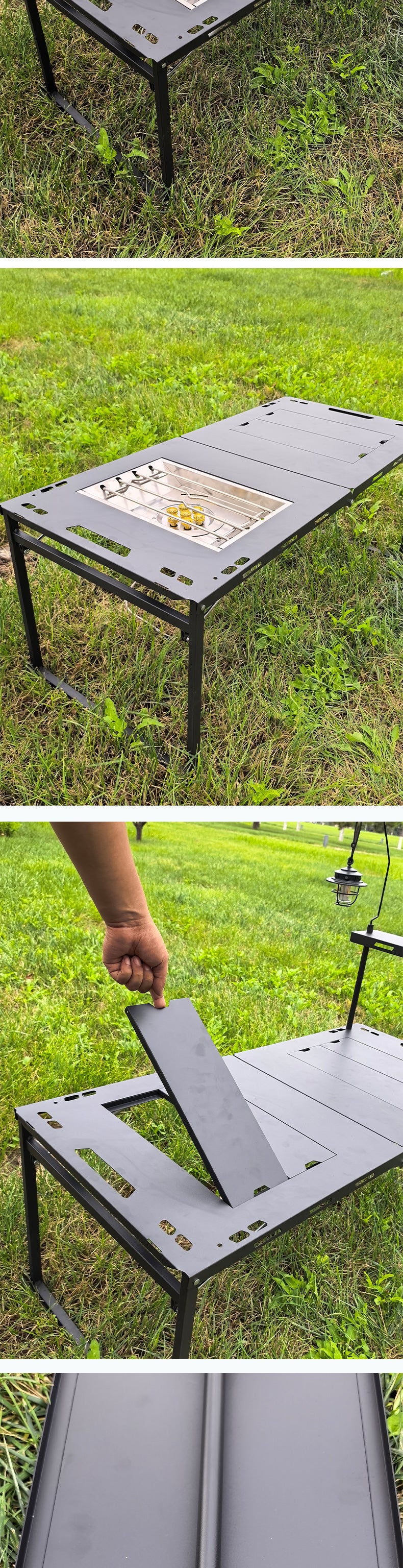 Camping Table Two Units IGT Hydraulic Rod Tactical Table Folding Tea Table Multifunctional Detachable Barbecue Table Outdoor