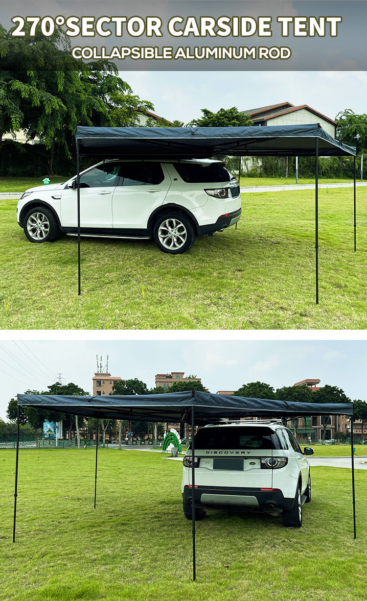 Wholesale2.5m Aluminum Alloy Fan-Shaped Car Side Tent Outdoor Camping Hiking Waterproof Sunshade Car Side Tent