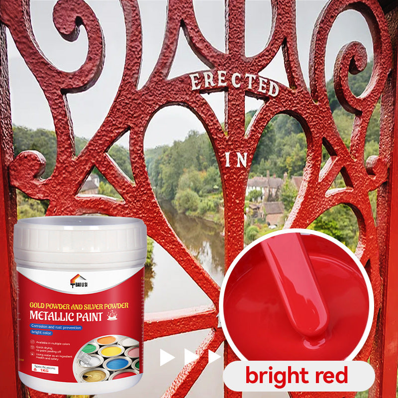 Gold and Silver Latex Paint baolisi Iron Art Steel Color Steel Tile Renovation Coating Anti-Rust Industrial Metal Paint