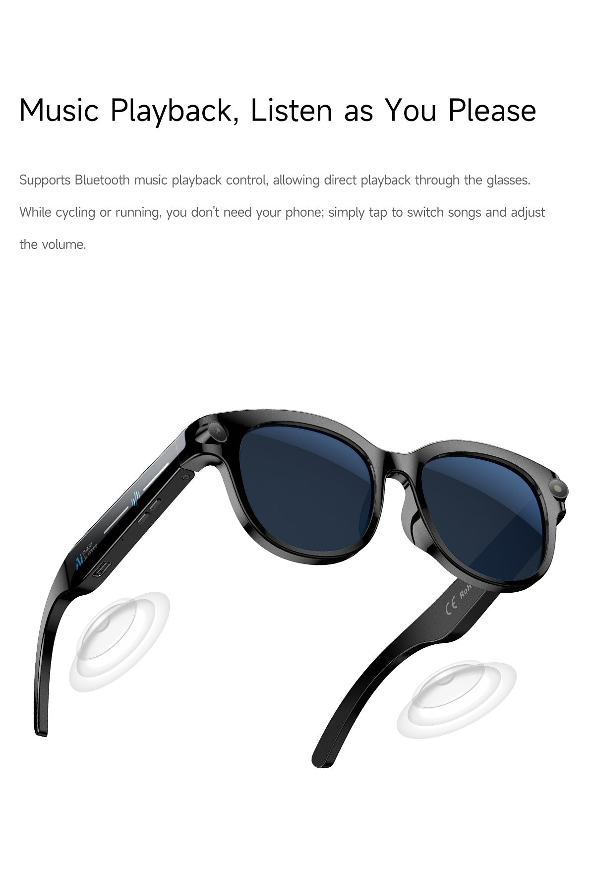 M89Smart Glasses200100 Megapixel Camera with Image Stabilization720P Video Recording WiFi6Transmission AI Simultaneous interpretation