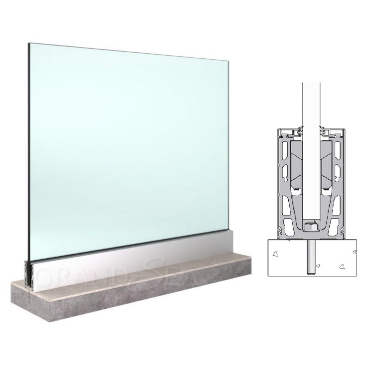 Aluminum U Channel Designs Frameless Balcony Staircase Swimming Pool Fence Glass Railing Balustrade & Handrails