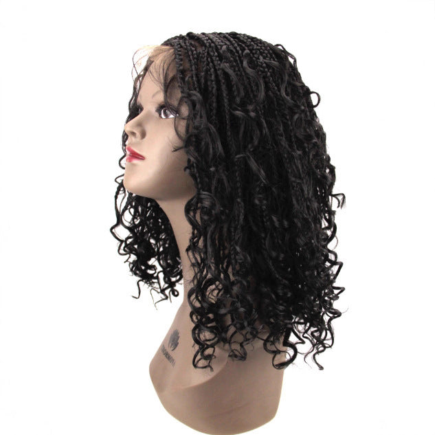 Knotless Box Braided Wigs with Curly Ends Synthetic Lace Wig