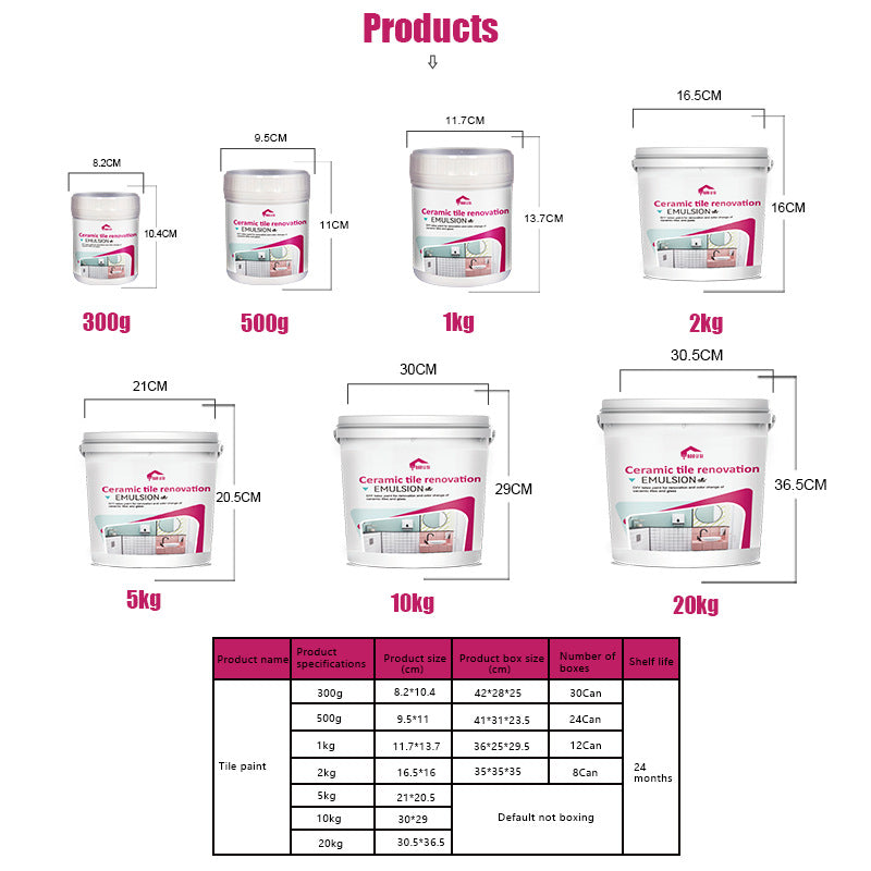Water-Based Tile Paint Bathroom Floor Tile Color Change Renovation Coating Toilet Glass Wear-Resistant Waterproof Paint Matte