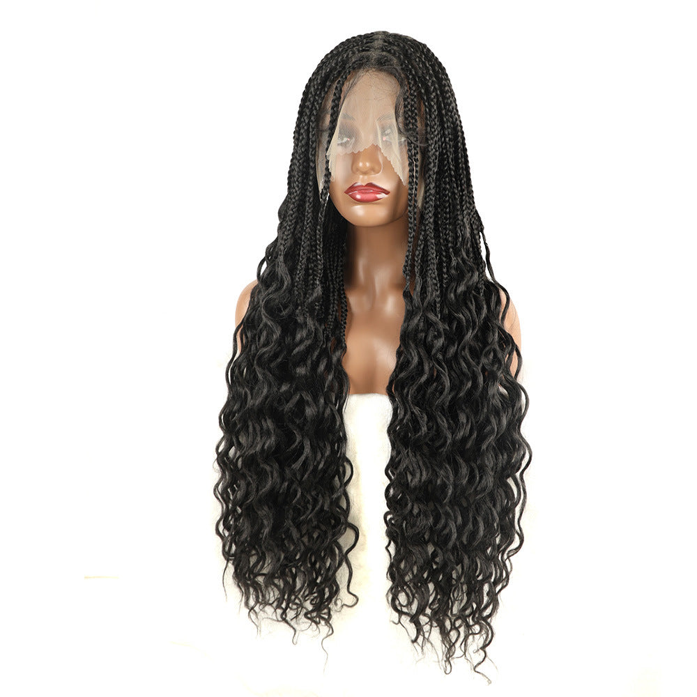 Women's Wig European and American Style Full Lace Three-Strand Braid Synthetic Hair Wig