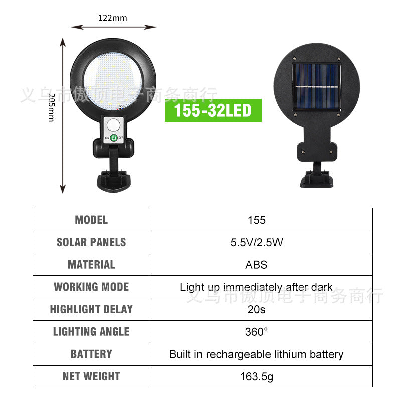 Outdoor Solar Lights LED Wall Light Human Body Sensing Street Light Waterproof Garden Villa Lighting Street Lamp