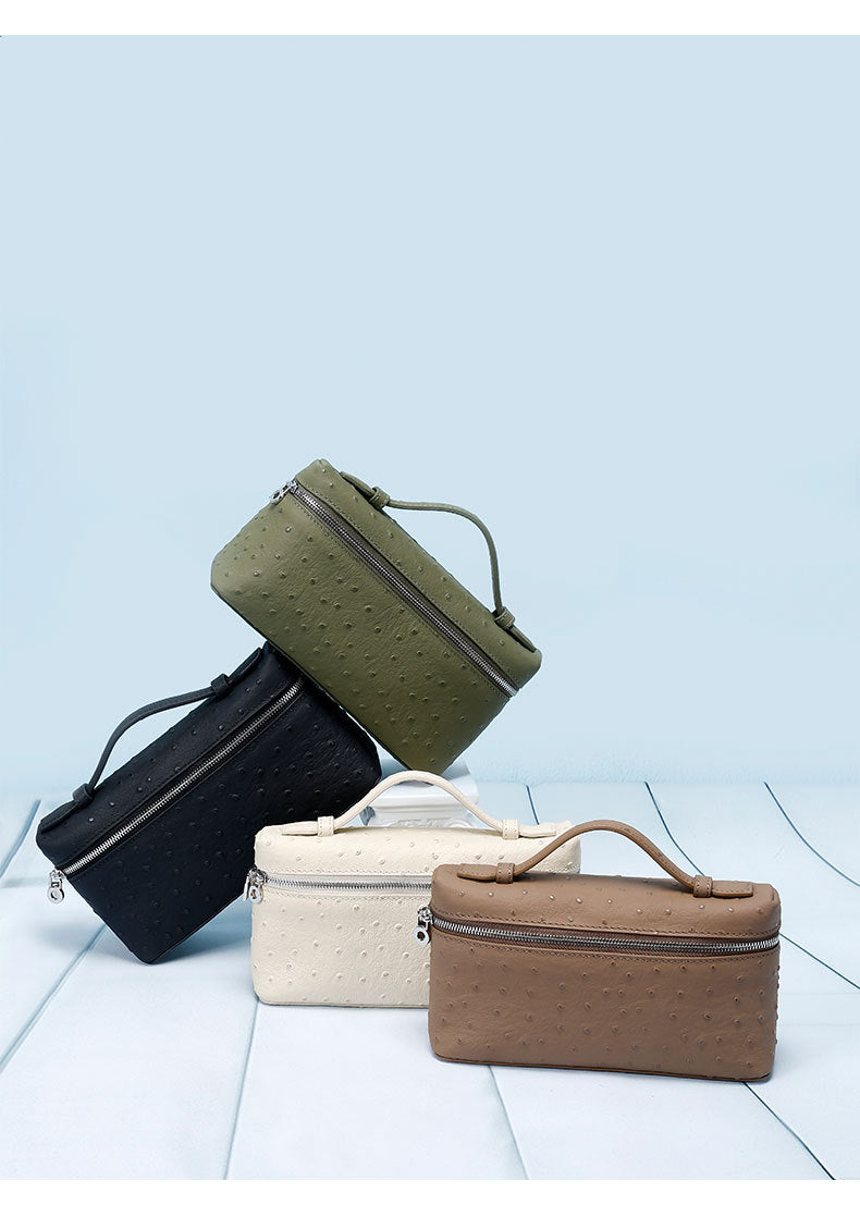 GIgi Same Style Women's Bag Niche Elegant Handheld Lunch Box Bag Women Simple Top Layer Cowhide Single Shoulder Crossbody Small Bag