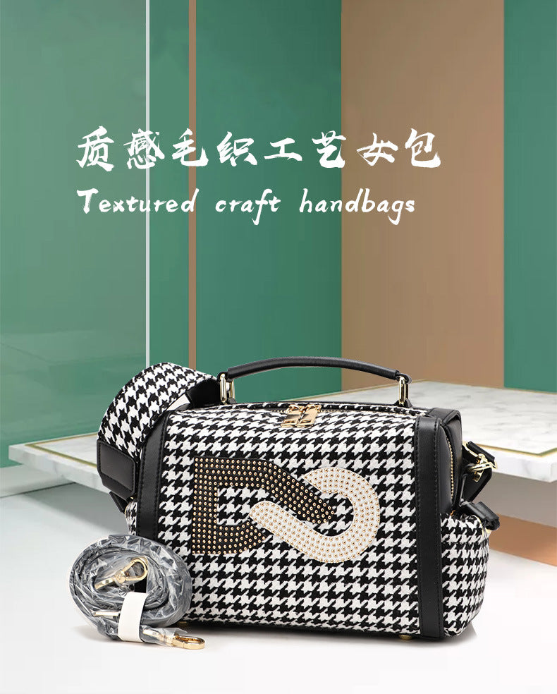 Korean Style Single Shoulder Women's Bag Wool Texture Versatile Handbag Trendy Personality Underarm Crossbody Women's Bag