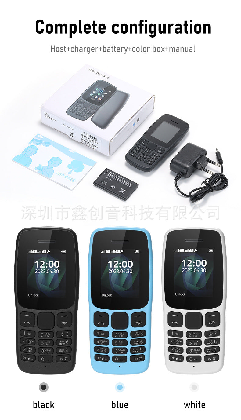 TK Straight Button Telephone106Feature Phone105Low-end Senior Phone with Multiple SIM Slots2G Hot-Selling Mobile Phone GM