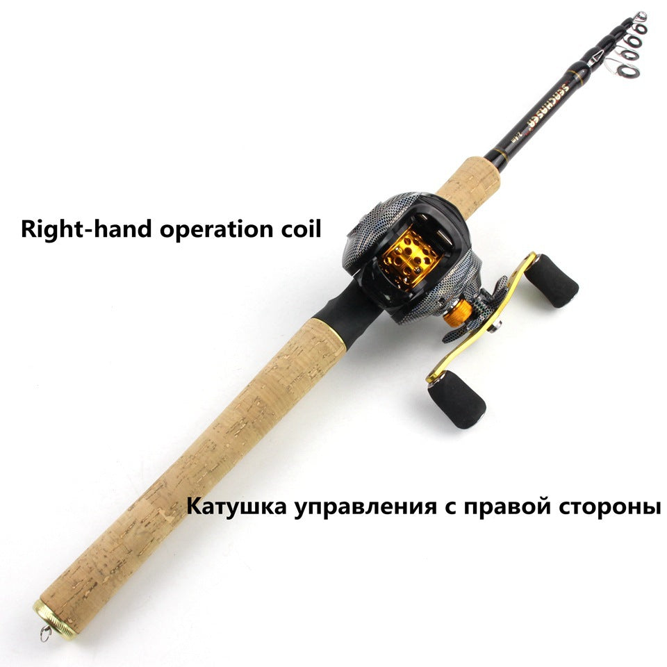 A Fishing Gear Gun Handle Retractable Lure Water Drop Reel Combo Ultra-light Ultra-short Fishing Rod Wooden Handle Rod