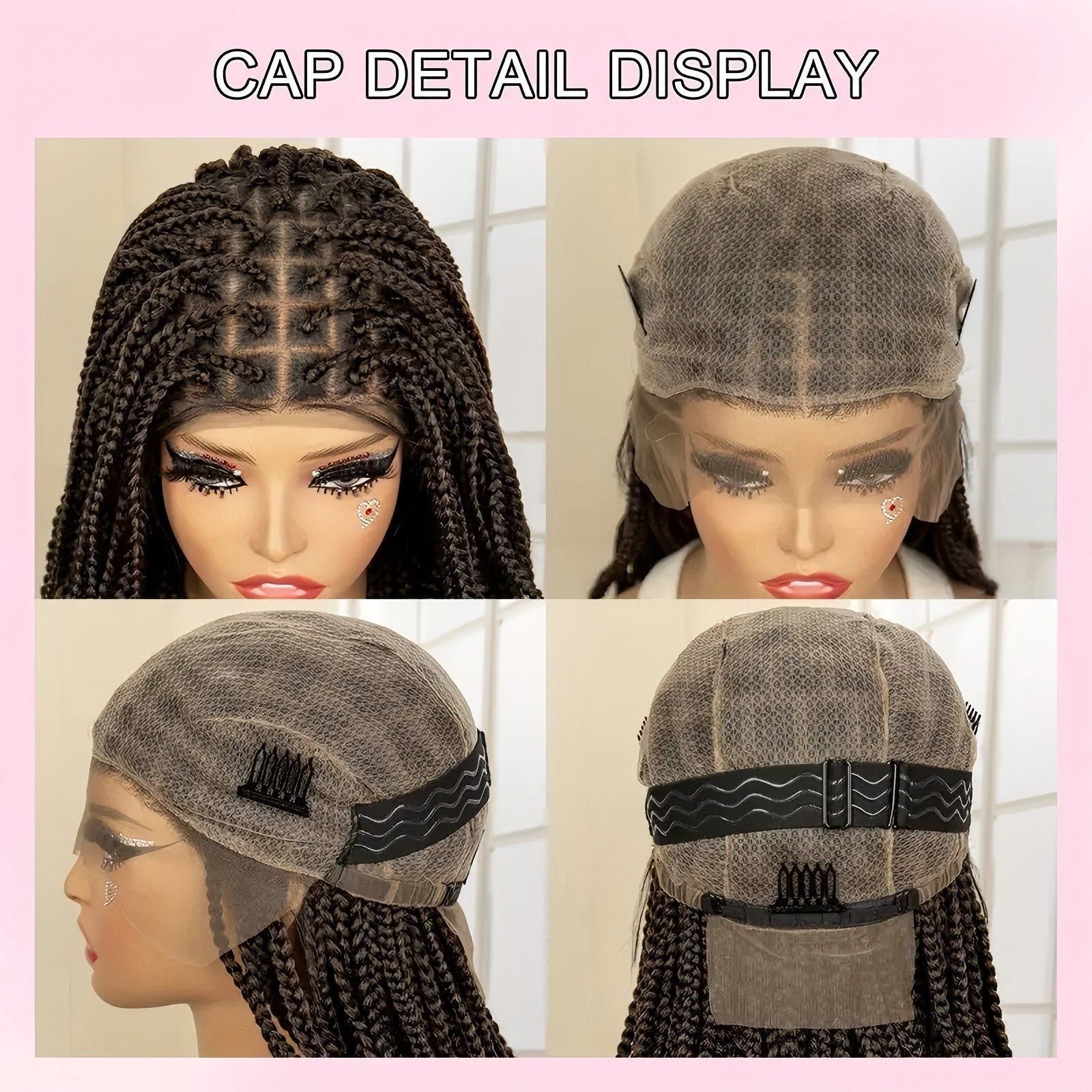 Cross-Border Hot-Selling French Curl Full Lace Hand-Woven Three-Strand Braid Women's Wig Braid hair Headband Style