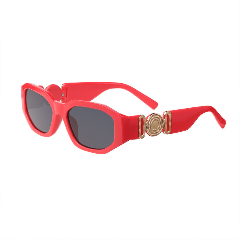 2025New Small Square Frame Sunglasses European and American Trendy Head-Shaped Polygonal Glasses Small Frame Sunglasses for Men