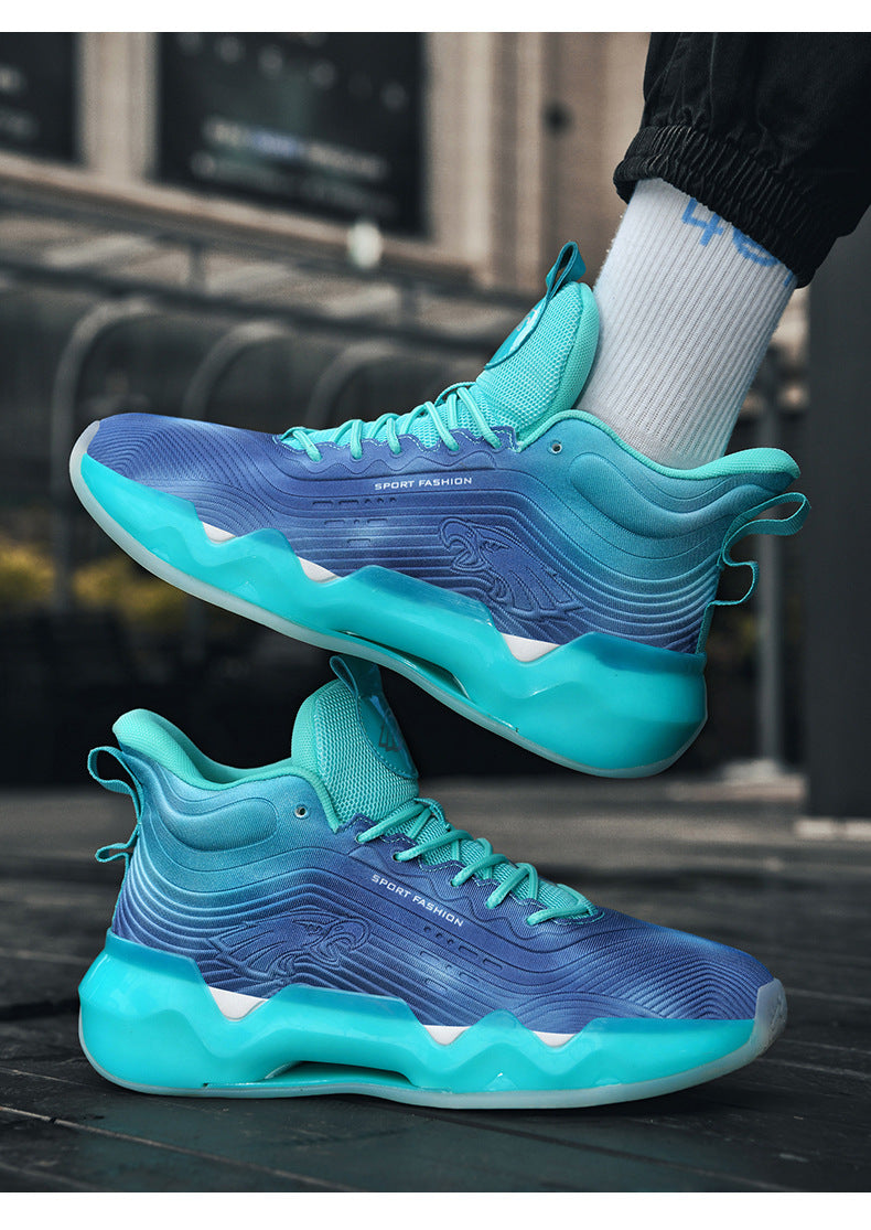 2025New Fashion Rubber Sole Sports Trendy Shoes for Teenagers, Personalized Professional High-Top Wear-Resistant Basketball Shoes