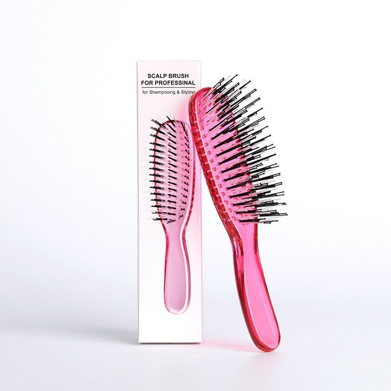 Cross-Border Meridian Fluffy Scalp Cleaning Care Comb High Low Comb Teeth Dry Wet Dual-Use Smooth Hair Fine Needle Electroplated Massage Comb