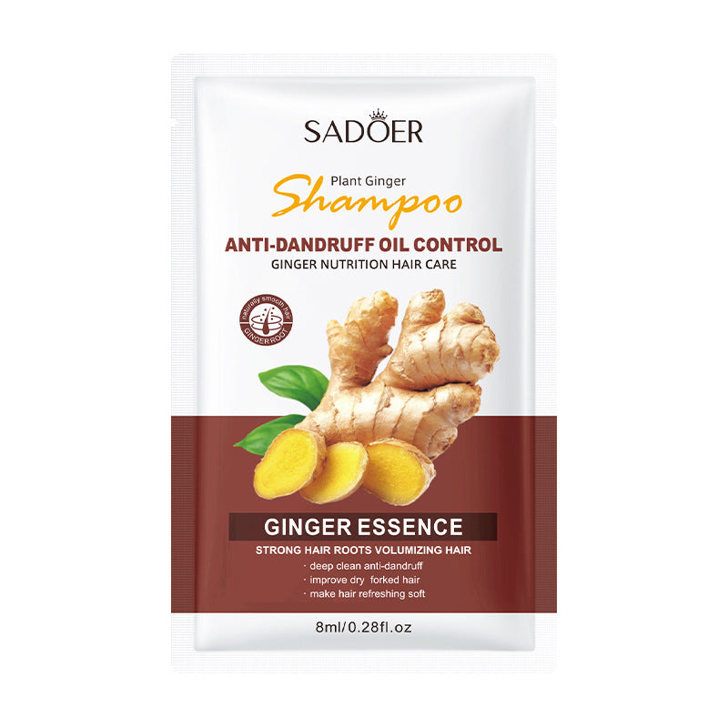 Ginger Shampoo Sachet SADOER Moisturizing, Smooth, Deep Cleansing, Portable Pack, Cross-Border Foreign Trade Wholesale