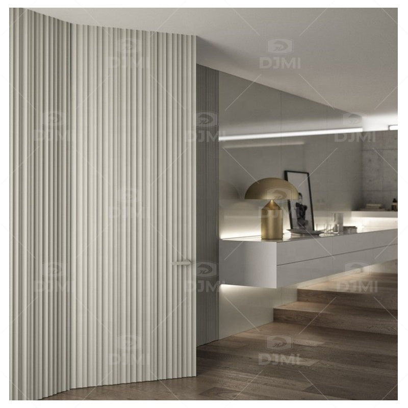 Grille Design Wooden Hidden Wall Doors Invisible Door Modern Interior Bedroom Flush Frameless Door