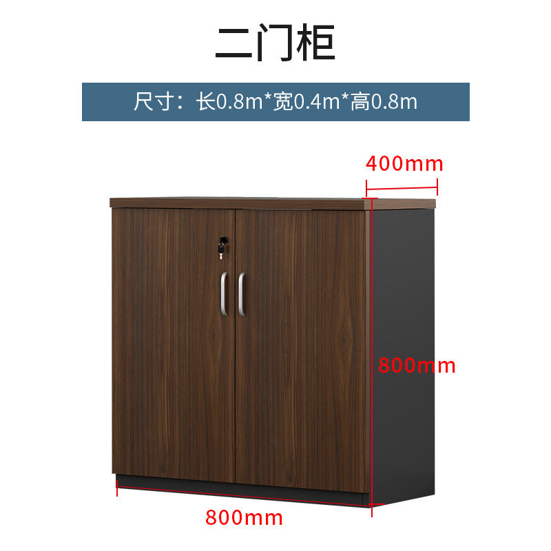 Office File Cabinet with Lock, Low Cabinet, Storage Cabinet, Floor-standing Wooden Office Partition Cabinet for Staff
