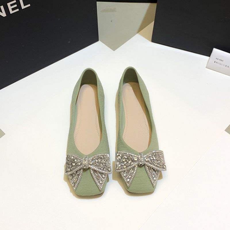 Women's Summer Square Toe Flats2025New Style Loafers Flat Shallow Soft Leather Shoes Internet Celebrity Versatile Gentle Shoes