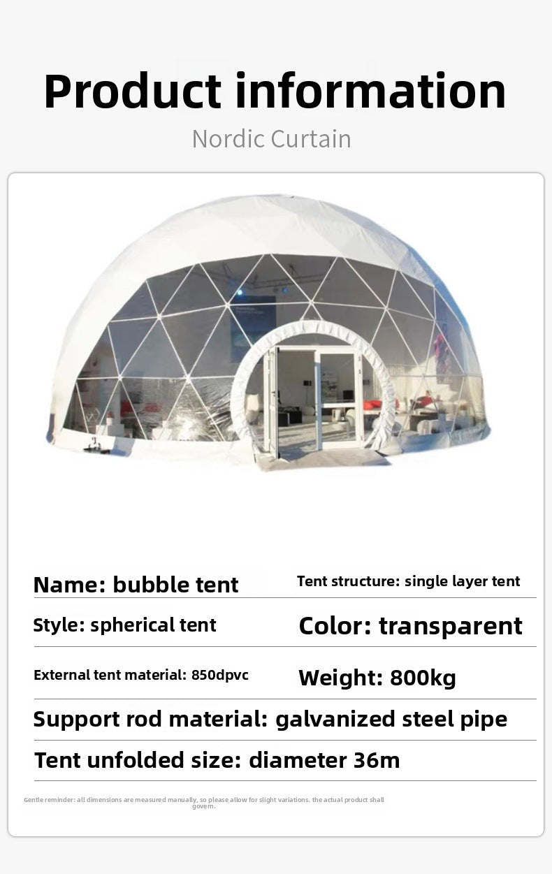 Internet Celebrity Star Hotel Spherical Tent Unique Bubble House Vacation Scenic Spot Homestay Tent Event Display Tent