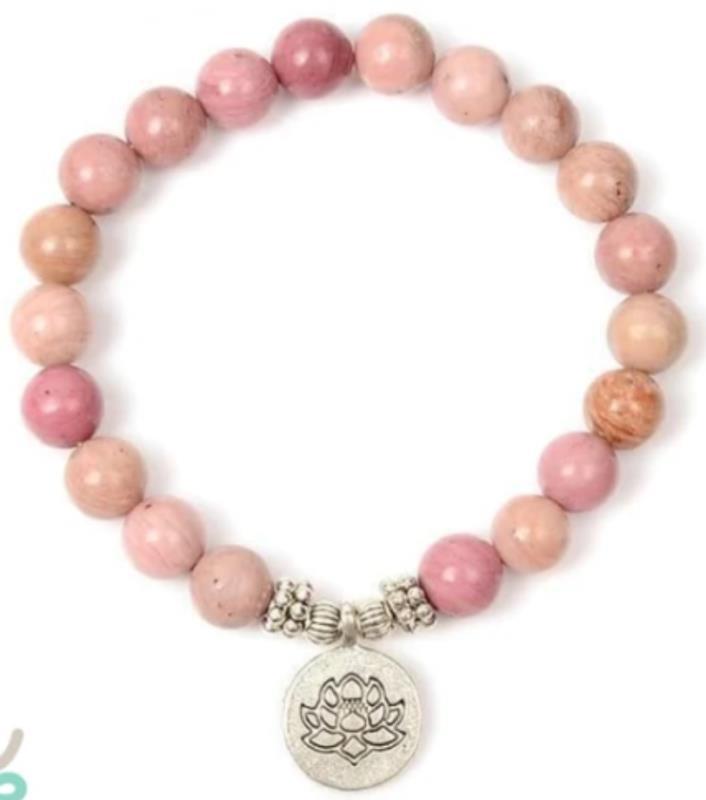 108Pink Quartz Bracelet Lotus Lucky Tree Pendant Labradorite Braided Bracelet Agate Tiger Eye Elastic Bracelet
