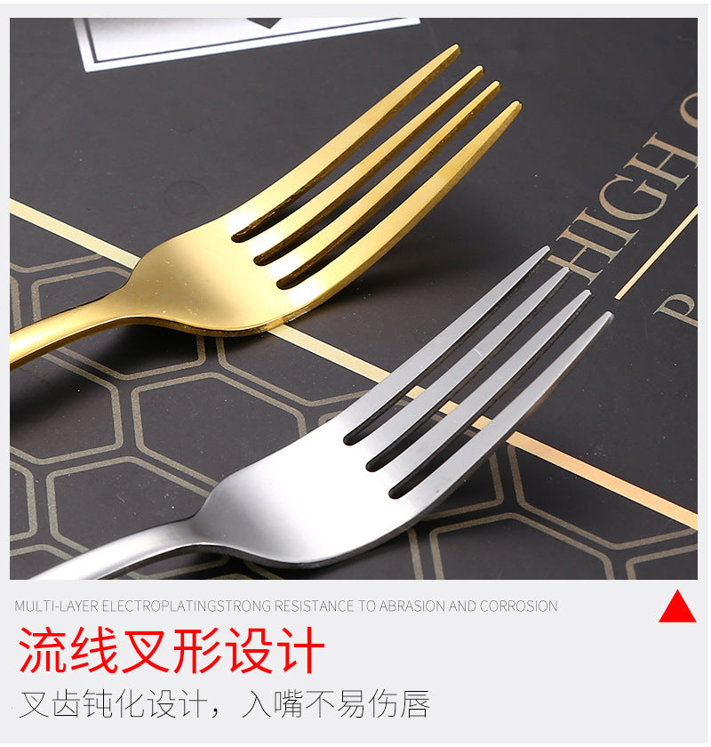 1010Stainless Steel Tableware Hotel Restaurant Knife Fork Spoon Set Western Steak Knife Fork24Set