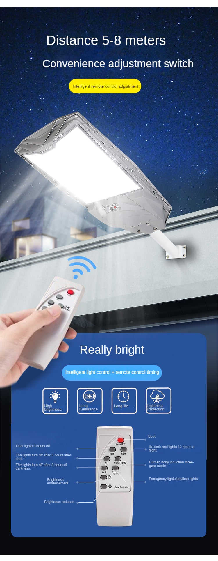 Manufacturer Supplier High-Power 500W800W1000W Outdoor Solar Street Light