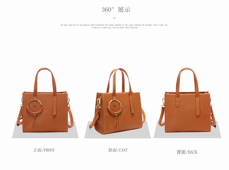 Simple Women's Single Shoulder Handbag Large Capacity Women's Crossbody Bag for Work Commute Cowhide Women's Bag In Stock Wholesale