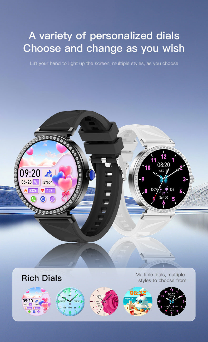 S16Smart Watch1.27inch Bluetooth Call Heart Rate Message Push Sleep Niche Full Diamond Women's Watch