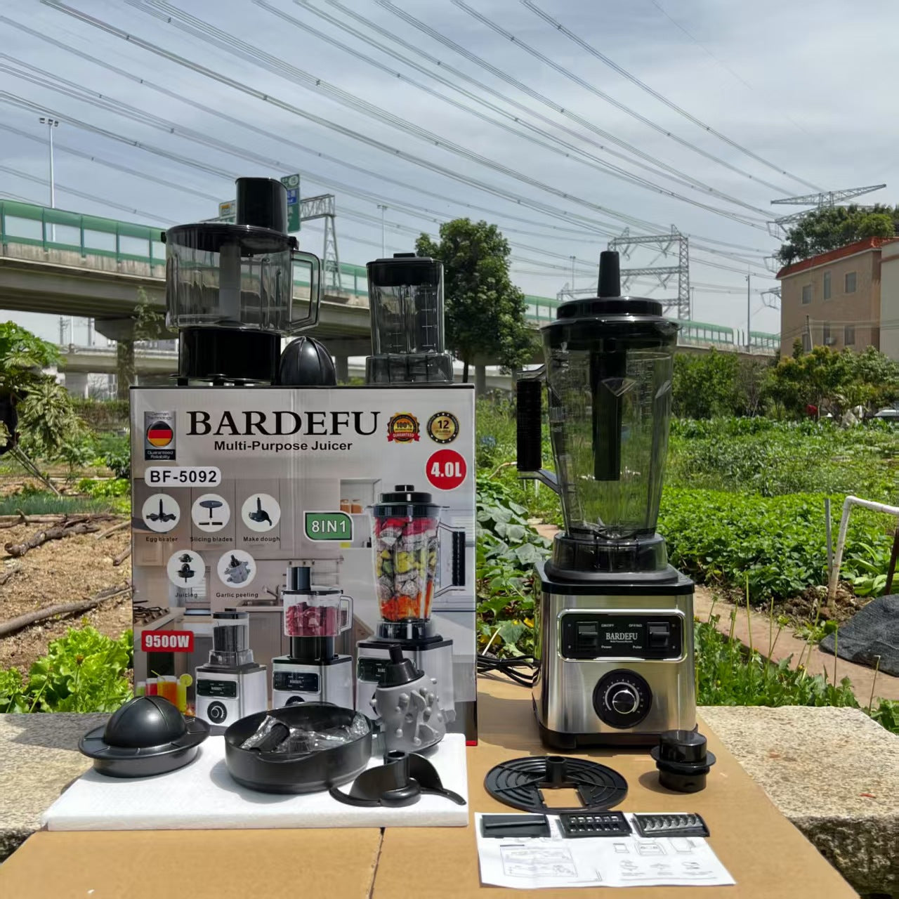 8in1blender Pure Copper Stainless Steel High-Power Meat Grinder Ice Crusher Juicer Blender with Dual Cup Design